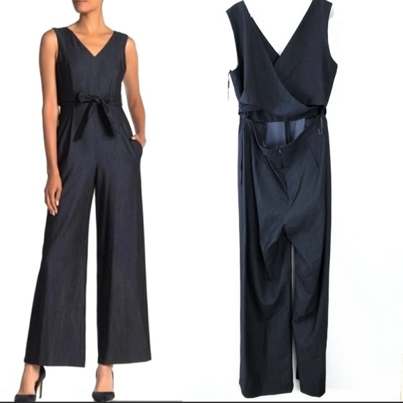 NWT Calvin Klein Open Back Wrap Jumpsuit Sz.4 - Picture 1 of 10